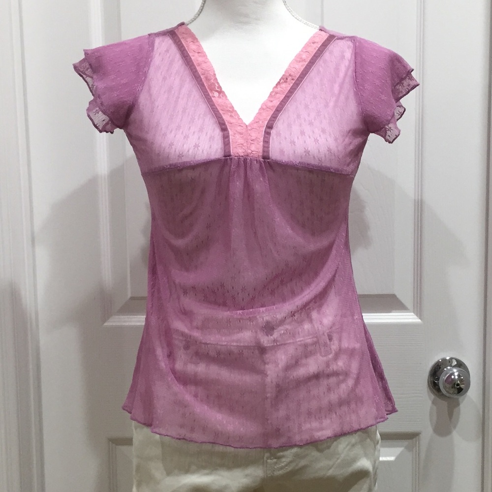 Guess Jeans Mesh Top Pink